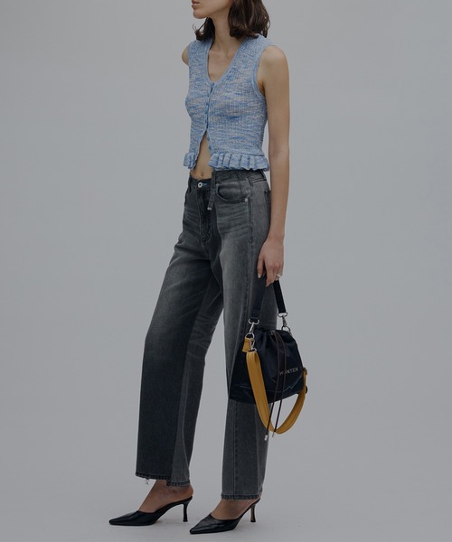 Ameri（アメリ）の「MEDI FRILL BACK RIBBON KNIT TOP（ニット/セーター・レディース・ブルー/ピンク/ブラック・FREE）」の18枚目の写真