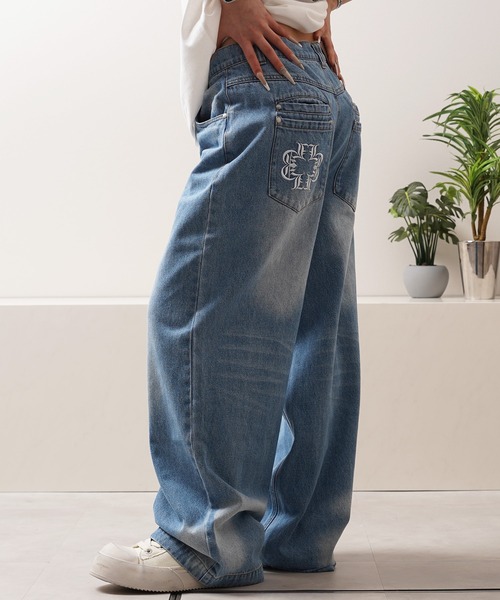 Laufer(ロイファー)の「【Laufer】ダブルポケット ワイドストレート デニムパンツ / Double-Pocket Wide-Leg Straight-Leg Pants(デニムパンツ・メンズ・ブルー/ブラック/ネイビー・XL/L/M)」の3枚目の写真
