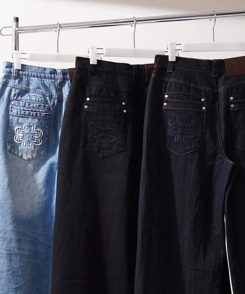 Laufer(ロイファー)の「【Laufer】ダブルポケット ワイドストレート デニムパンツ / Double-Pocket Wide-Leg Straight-Leg Pants(デニムパンツ・メンズ・ブルー/ブラック/ネイビー・XL/L/M)」の15枚目の写真