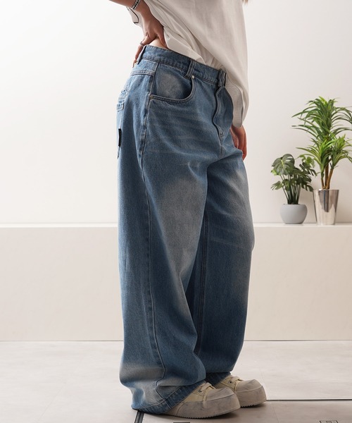 Laufer(ロイファー)の「【Laufer】ダブルポケット ワイドストレート デニムパンツ / Double-Pocket Wide-Leg Straight-Leg Pants(デニムパンツ・メンズ・ブルー/ブラック/ネイビー・XL/L/M)」の9枚目の写真