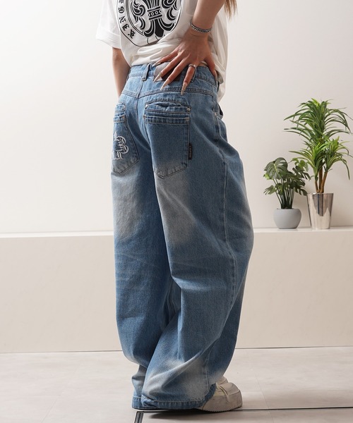 Laufer(ロイファー)の「【Laufer】ダブルポケット ワイドストレート デニムパンツ / Double-Pocket Wide-Leg Straight-Leg Pants(デニムパンツ・メンズ・ブルー/ブラック/ネイビー・XL/L/M)」の8枚目の写真