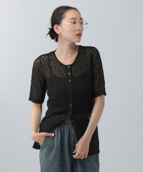 LEPSIM(レプシィム)の「ストレッチレース5分袖カーディガン 708151(カーディガン/ボレロ・レディース・オフホワイト/ブルー/アイボリー/ブラック・FREE)」の14枚目の写真