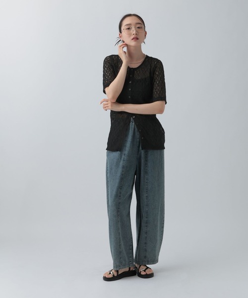 LEPSIM(レプシィム)の「ストレッチレース5分袖カーディガン 708151(カーディガン/ボレロ・レディース・オフホワイト/ブルー/アイボリー/ブラック・FREE)」の18枚目の写真