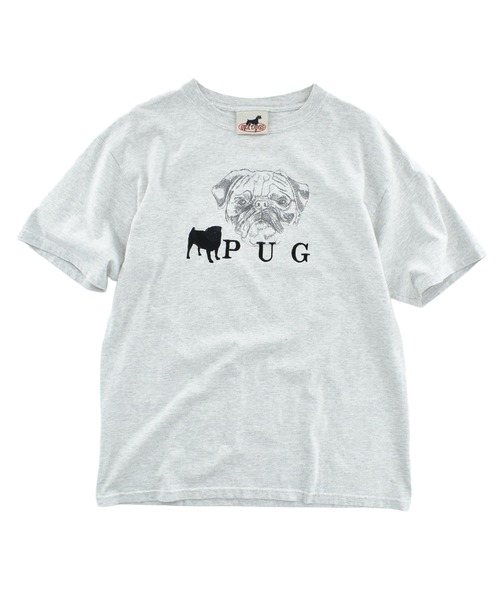 VINTAGE(ヴィンテージ)の「【USED】90’s GR8 DOGS “PUG” アニマルTシャツ(Tシャツ/カットソー・メンズ・グレー・MEDIUM)」の1枚目の写真