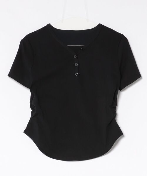 N.s（エヌドットエス）の「アシメヘンリー ギャザートップス（Tシャツ/カットソー・レディース・ホワイト/チャコールグレー/ブラック・FREE）」の5枚目の写真