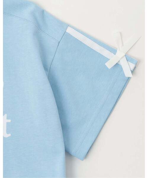 minimal(ミニマル)の「【接触冷感】袖リボン半袖Tシャツ(Tシャツ/カットソー・キッズ・サックスブルー/オフホワイト/ブラック/ピンク・130cm/110cm/100cm/90cm/140cm/120cm)」の9枚目の写真