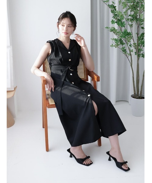 fifth(フィフス)の「ウエストマークノースリーブワンピース(ワンピース・レディース・ブラック/ライトベージュ/ライトグレー・M)」の8枚目の写真