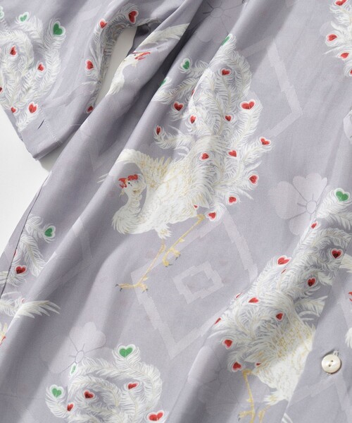 NIPOALOHA(ニポアロハ)の「【NIPOALOHA/二ポアロハ】SILK CUPRO SHORT SLEEVE ALOHA SHIRT〈PHOENIX / LIGHT PERPLE〉(シャツ/ブラウス・メンズ・グレー・L/M/S)」の3枚目の写真