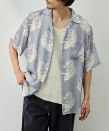 【NIPOALOHA/二ポアロハ】SILK CUPRO SHORT SLEEVE ALOHA SHIRT〈PHOENIX / LIGHT PERPLE〉
