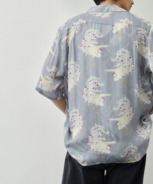 NIPOALOHA(ニポアロハ)の「【NIPOALOHA/二ポアロハ】SILK CUPRO SHORT SLEEVE ALOHA SHIRT〈PHOENIX / LIGHT PERPLE〉(シャツ/ブラウス・メンズ・グレー・L/M/S)」の7枚目の写真