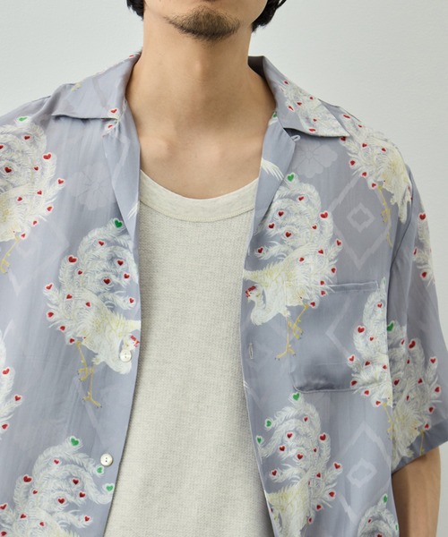 NIPOALOHA(ニポアロハ)の「【NIPOALOHA/二ポアロハ】SILK CUPRO SHORT SLEEVE ALOHA SHIRT〈PHOENIX / LIGHT PERPLE〉(シャツ/ブラウス・メンズ・グレー・L/M/S)」の9枚目の写真