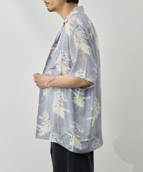 NIPOALOHA(ニポアロハ)の「【NIPOALOHA/二ポアロハ】SILK CUPRO SHORT SLEEVE ALOHA SHIRT〈PHOENIX / LIGHT PERPLE〉(シャツ/ブラウス・メンズ・グレー・L/M/S)」の8枚目の写真