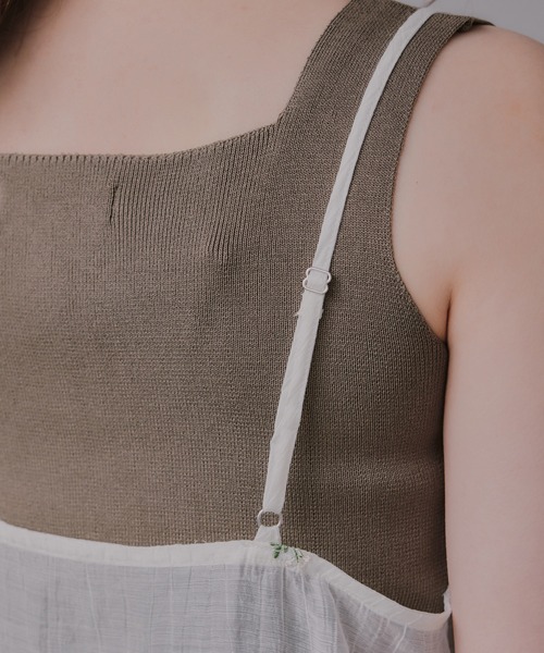 210nouve(トゥージュヌーブ)の「小花柄 刺繍 シアー キャミワンピース(ワンピース・レディース・ブラウン/アイボリー/ブラック・FREE)」の6枚目の写真