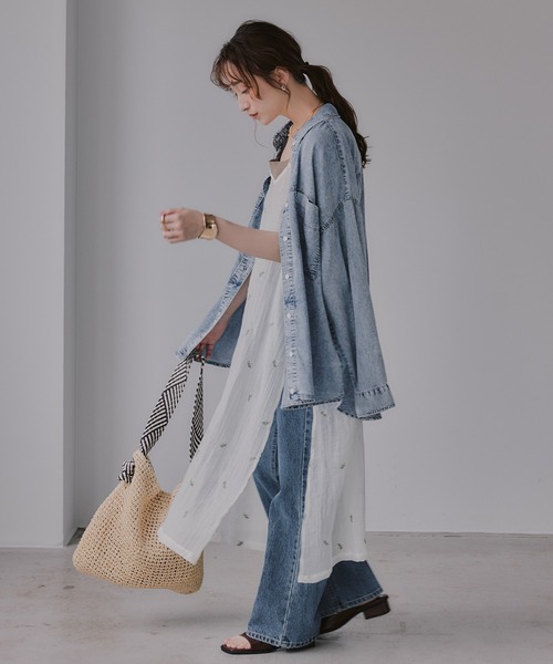 210nouve(トゥージュヌーブ)の「小花柄 刺繍 シアー キャミワンピース(ワンピース・レディース・ブラウン/アイボリー/ブラック・FREE)」の13枚目の写真