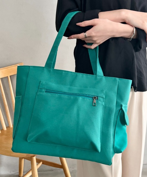 wears(ウェアーズ)の「シンプルキャンバストートバッグ(トートバッグ・レディース・ベージュ/グリーン/アイボリー/ブラック・FREE)」の4枚目の写真