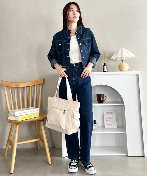 wears(ウェアーズ)の「シンプルキャンバストートバッグ(トートバッグ・レディース・ベージュ/グリーン/アイボリー/ブラック・FREE)」の12枚目の写真