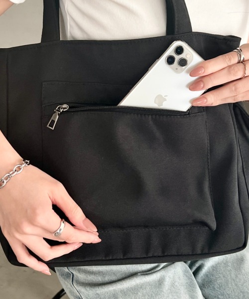 wears(ウェアーズ)の「シンプルキャンバストートバッグ(トートバッグ・レディース・ベージュ/グリーン/アイボリー/ブラック・FREE)」の5枚目の写真
