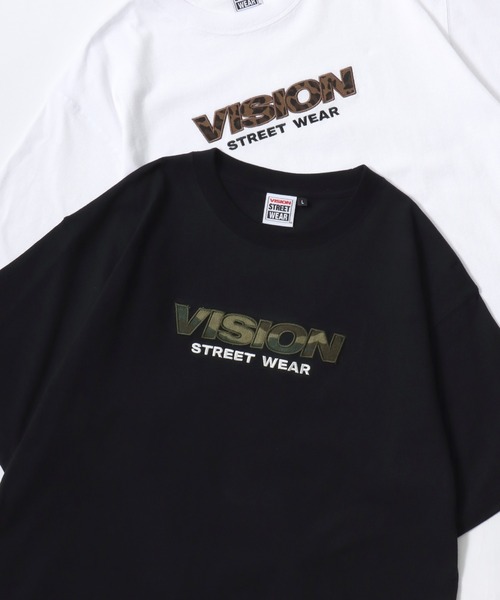 VISION STREET WEAR（ヴィジョンストリートウェア）の「VISION STREET WEAR/ヴィジョンストリートウェア オーバーサイズ 総柄ロゴ刺繍 半袖Tシャツ/レディース メンズ（Tシャツ/カットソー・メンズ・ホワイト系その他2/ホワイト系その他/ブラック系その他2/ブラック系その他・L/LL/M）」の2枚目の写真