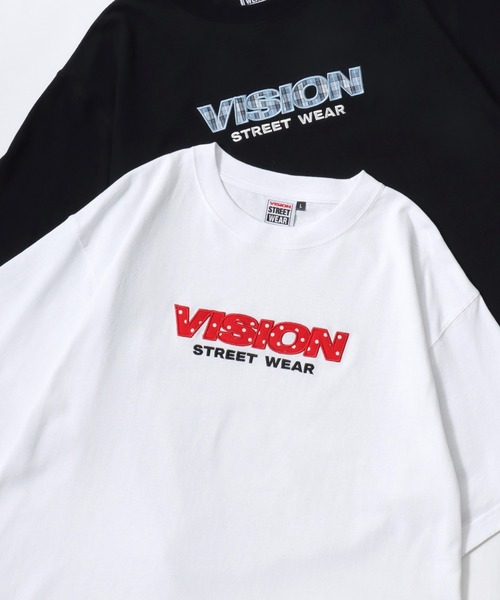 VISION STREET WEAR（ヴィジョンストリートウェア）の「VISION STREET WEAR/ヴィジョンストリートウェア オーバーサイズ 総柄ロゴ刺繍 半袖Tシャツ/レディース メンズ（Tシャツ/カットソー・メンズ・ホワイト系その他2/ホワイト系その他/ブラック系その他2/ブラック系その他・L/LL/M）」の3枚目の写真