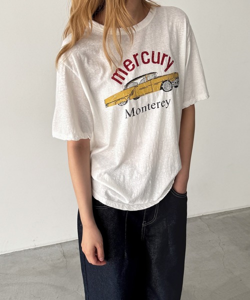 CANAL JEAN(キャナルジーン)の「Lakey Park mercury スラブTシャツ(Tシャツ/カットソー・レディース・ネイビー/ホワイト・ONE SIZE)」の2枚目の写真