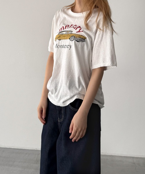 CANAL JEAN(キャナルジーン)の「Lakey Park mercury スラブTシャツ(Tシャツ/カットソー・レディース・ネイビー/ホワイト・ONE SIZE)」の5枚目の写真