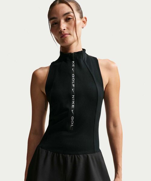 NIKE(ナイキ)の「ナイキ テーラード パフォーマンス ウィメンズ Dri-FIT ゴルフ ジャンプスーツ / Nike Tailored Performance Women's Dri-FIT Golf Jumpsuit IV5088-010 Black(ワンピース・レディース・ブラック・XS/XL/S/M/L)」の2枚目の写真
