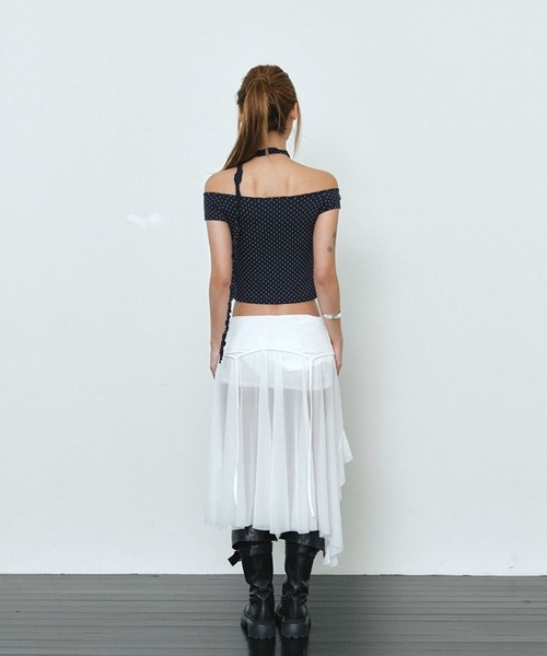 Midnight Move(ミッドナイトムーブ)の「Midnight Move/オフショルドットトップス(Tシャツ/カットソー・レディース・ホワイト/グレー/ネイビー・FREE)」の19枚目の写真