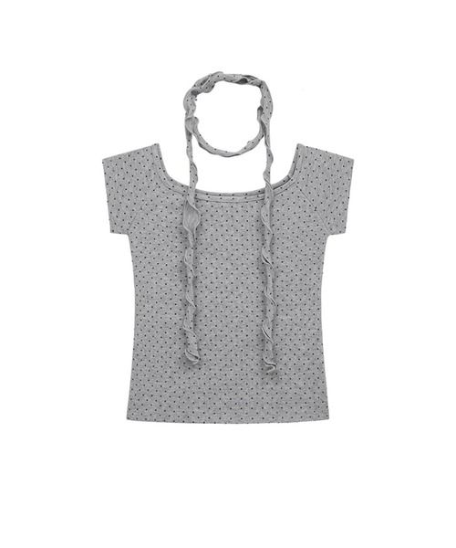 Midnight Move(ミッドナイトムーブ)の「Midnight Move/オフショルドットトップス(Tシャツ/カットソー・レディース・ホワイト/グレー/ネイビー・FREE)」の20枚目の写真