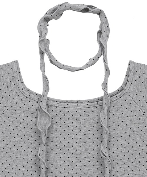 Midnight Move(ミッドナイトムーブ)の「Midnight Move/オフショルドットトップス(Tシャツ/カットソー・レディース・ホワイト/グレー/ネイビー・FREE)」の22枚目の写真