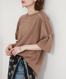 Arinomama 20sオーガニック天竺 ステッチフローTシャツ 半袖