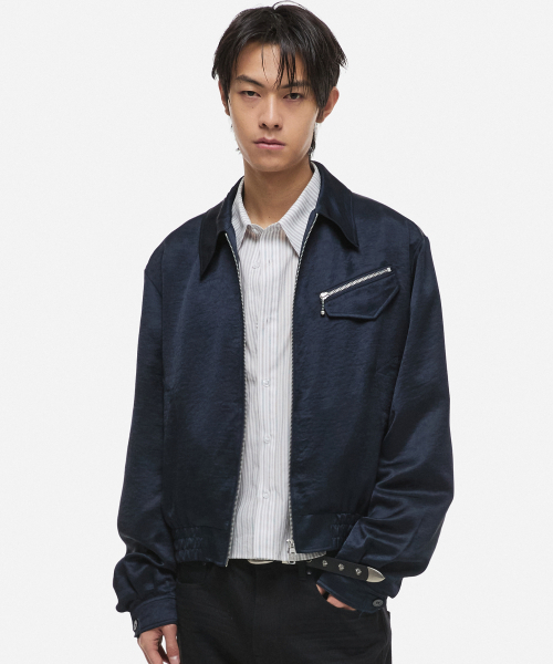 DNSR(ディーエヌエスアール)の「ドレープクロップブルゾンネイビー(ブルゾン・メンズ・その他・X-LARGE/MEDIUM/LARGE)」の2枚目の写真