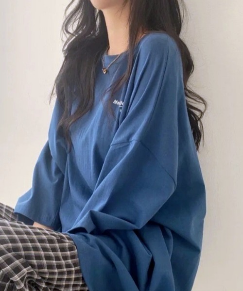 HAILY(ヘイリー)の「ロゴプリントビッグサイジング半袖Tシャツ(Tシャツ/カットソー・レディース・ライトグレー/ブルー/ホワイト・FREE)」の3枚目の写真