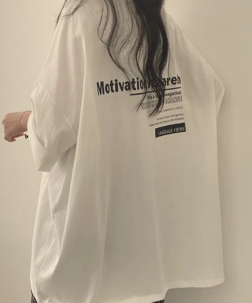 HAILY(ヘイリー)の「ロゴプリントビッグサイジング半袖Tシャツ(Tシャツ/カットソー・レディース・ライトグレー/ブルー/ホワイト・FREE)」の7枚目の写真