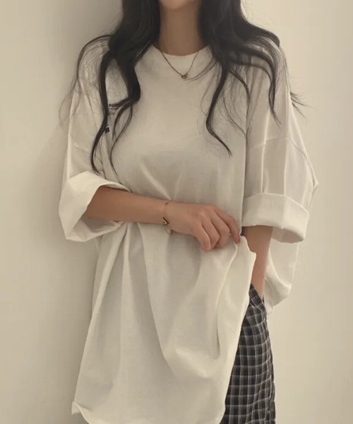 HAILY(ヘイリー)の「ロゴプリントビッグサイジング半袖Tシャツ(Tシャツ/カットソー・レディース・ライトグレー/ブルー/ホワイト・FREE)」の8枚目の写真