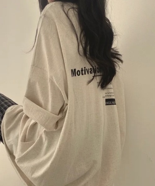 HAILY(ヘイリー)の「ロゴプリントビッグサイジング半袖Tシャツ(Tシャツ/カットソー・レディース・ライトグレー/ブルー/ホワイト・FREE)」の13枚目の写真