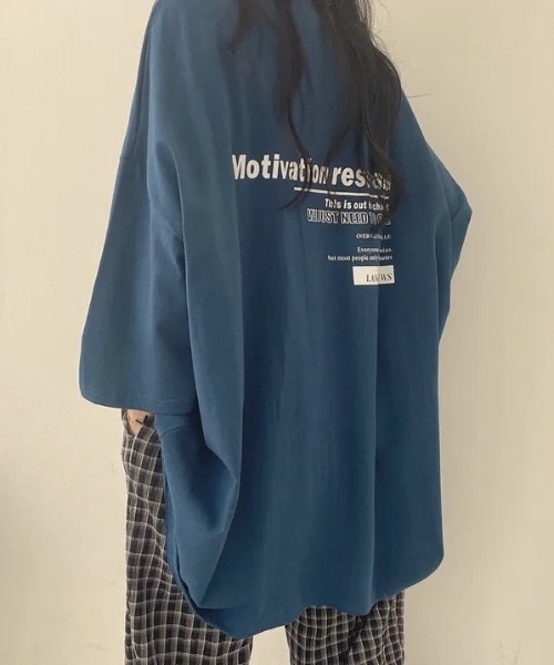 HAILY(ヘイリー)の「ロゴプリントビッグサイジング半袖Tシャツ(Tシャツ/カットソー・レディース・ライトグレー/ブルー/ホワイト・FREE)」の17枚目の写真