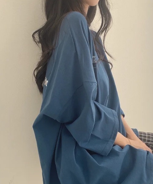 HAILY(ヘイリー)の「ロゴプリントビッグサイジング半袖Tシャツ(Tシャツ/カットソー・レディース・ライトグレー/ブルー/ホワイト・FREE)」の19枚目の写真