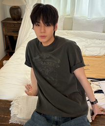 アルヌーボピグメント半袖Tシャツブラックチャコール