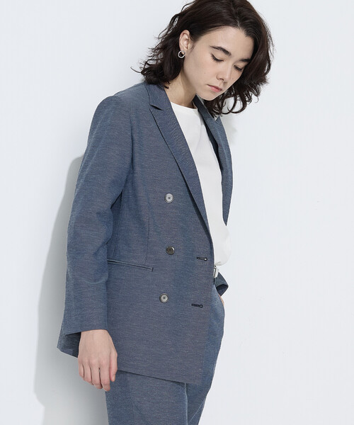 COMME CA(コムサ)の「〔 TALLサイズ 〕 ドライオックス ジャケット(セットアップ・レディース・キナリ/ブルー・15号)」の2枚目の写真