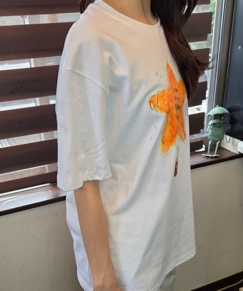 ｔｏｌｅｎｅ（トレネ）の「水彩タッチ スターバルーン×エレファント グラフィックTシャツ（Tシャツ/カットソー・レディース・ネイビー/ホワイト・FREE）」の16枚目の写真