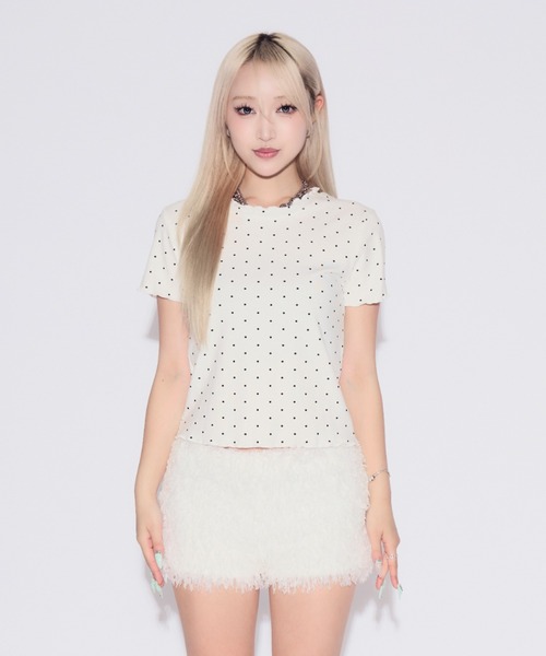 tinkerend(ティンカーエンド)の「Mellow Frill Mini T-shirt / メロウフリルミニTシャツ(Tシャツ/カットソー・レディース・ホワイト・FREE)」の17枚目の写真