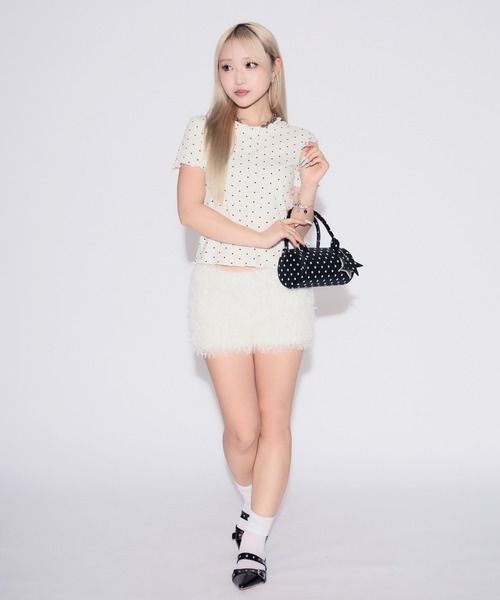 tinkerend(ティンカーエンド)の「Mellow Frill Mini T-shirt / メロウフリルミニTシャツ(Tシャツ/カットソー・レディース・ホワイト・FREE)」の22枚目の写真
