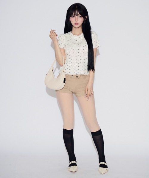 tinkerend(ティンカーエンド)の「Mellow Frill Mini T-shirt / メロウフリルミニTシャツ(Tシャツ/カットソー・レディース・ホワイト・FREE)」の15枚目の写真