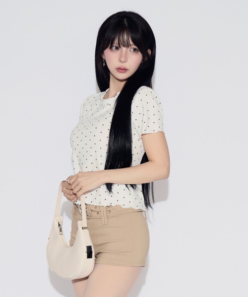 tinkerend(ティンカーエンド)の「Mellow Frill Mini T-shirt / メロウフリルミニTシャツ(Tシャツ/カットソー・レディース・ホワイト・FREE)」の12枚目の写真