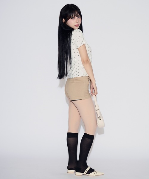 tinkerend(ティンカーエンド)の「Mellow Frill Mini T-shirt / メロウフリルミニTシャツ(Tシャツ/カットソー・レディース・ホワイト・FREE)」の16枚目の写真