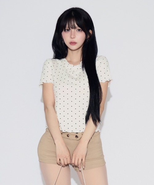 tinkerend(ティンカーエンド)の「Mellow Frill Mini T-shirt / メロウフリルミニTシャツ(Tシャツ/カットソー・レディース・ホワイト・FREE)」の11枚目の写真