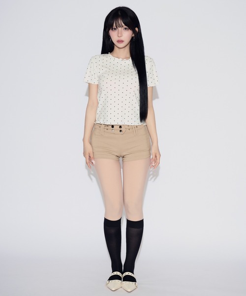 tinkerend(ティンカーエンド)の「Mellow Frill Mini T-shirt / メロウフリルミニTシャツ(Tシャツ/カットソー・レディース・ホワイト・FREE)」の14枚目の写真
