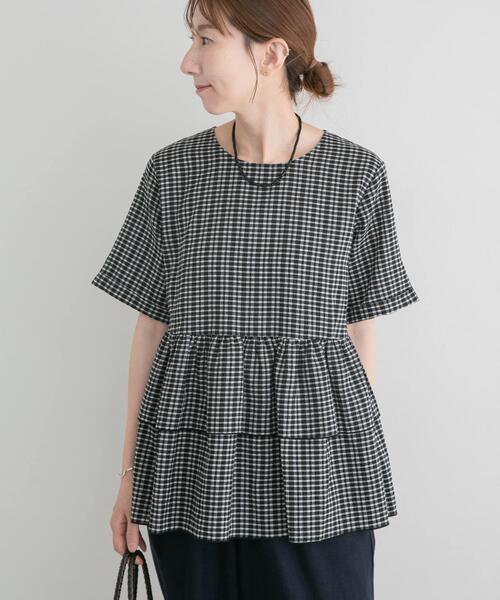 ITEMS URBANRESEARCH(アイテムズ アーバンリサーチ)の「サッカーフリルブラウス(シャツ/ブラウス・レディース・ブラック/ブルー・FREE)」の12枚目の写真