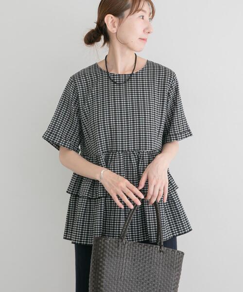 ITEMS URBANRESEARCH(アイテムズ アーバンリサーチ)の「サッカーフリルブラウス(シャツ/ブラウス・レディース・ブラック/ブルー・FREE)」の13枚目の写真