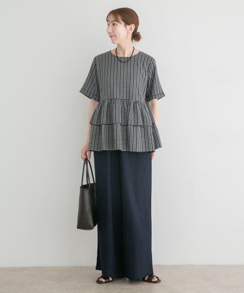 ITEMS URBANRESEARCH(アイテムズ アーバンリサーチ)の「サッカーフリルブラウス(シャツ/ブラウス・レディース・ブラック/ブルー・FREE)」の17枚目の写真